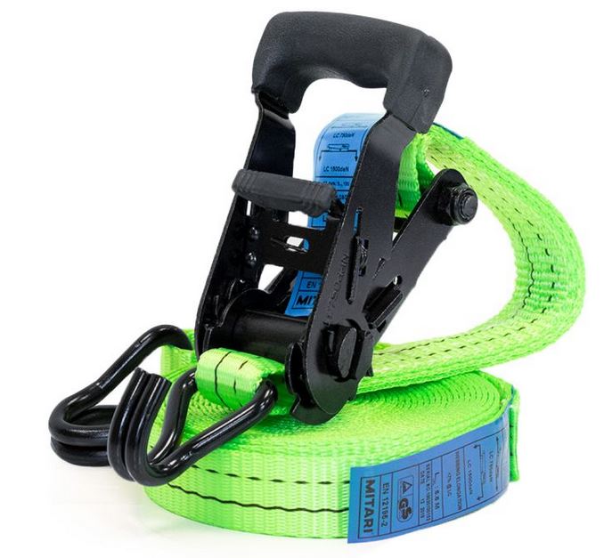 Zurrgurt 2-teilig / 25mm / 6 Meter / grün fluoreszierend