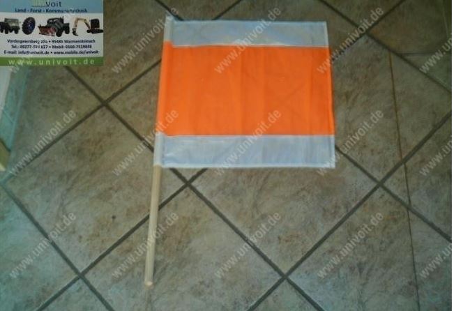 Warnflagge (Holzstiel) für Schneepflug - Schneeschild - Kehrbesen